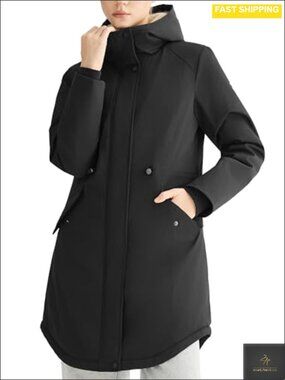 Fleece Lined Puffer Jacket Waterproof Parka Hooded Winter Coat